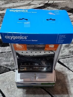 OXYGENICS PURE SHOWER GENIUS CURVE CHROME 3-SETTING RAIN/WATERFALL HEAD